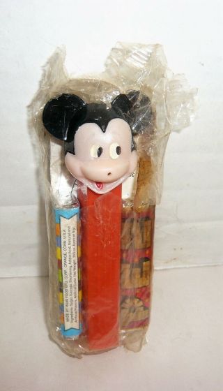 Vintage Disney Mickey Mouse Pez Dispenser (no Feet) In Packaging