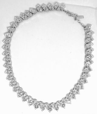 Vintage Signed Napier Rhinestone Bridal Runway Statement Necklace
