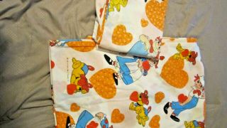 1 Vintage Raggedy Ann & Andy Flat Twin Sheet & 1 Fitted Sheet Bobbs - Merrill Co.