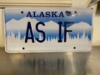 Alaska Personalized Vanity License Plate As If Mountains As If I Care