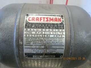 Craftsman 1/2 HP 110 V Motor 1750 RPM dual 1/2 