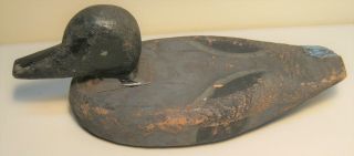 Vintage Hand - Carved Wooden Duck Decoy,  Circa 1930; Lead Weighted