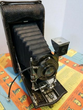 Antique Kodak Folding Pocket Camera No.  3 - A Model C 1910 W/ Leather Case
