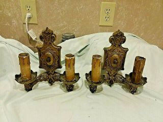 Vintage Antique Cast Metal Wall Exterior/interior Lighting Lamps Stamped Mcm