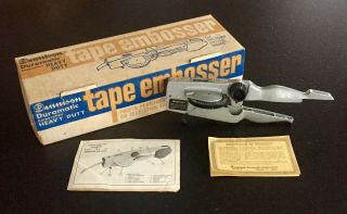 Vintage Duramatic Dennison Duro Label Maker Tape Embosser Heavy Duty Steel W - Box