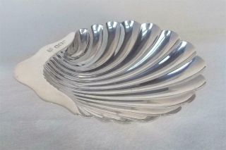 A Stunning Antique Solid Sterling Silver Victorian Shell Shaped Dish Dates 1892.