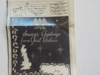 WWII V - Mail Christmas Greeting Card Season ' s Greeting From Great Britain VTG WW2 2