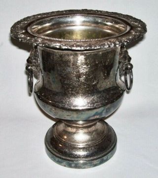 Forbes Silver Co.  Vintage Silverplate Champagne Bucket W/lion Ring Grips