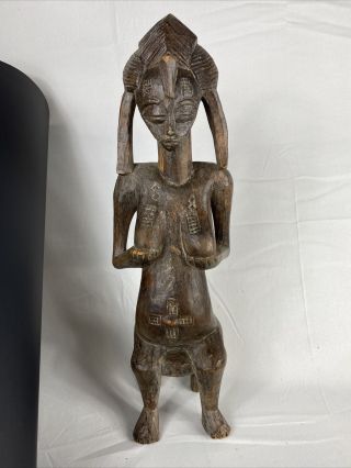 African Fertility Statue Wood Antique Hand Carved Female Oshun