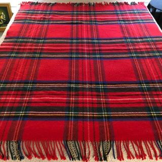 Vintage Archie & Brown Son Of Bermuda Wool Tartan Blanket Woven In British Isles