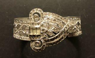 Vintage Art Deco Rhinestone Filigree Bracelet