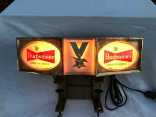 Vintage Budweiser Beer Lighted Cash Register Topper Gold Sign King Of Beers