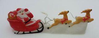 Vtg Union Products Santa Sleigh Reindeer Christmas Blow Mold 32 " Lighted -