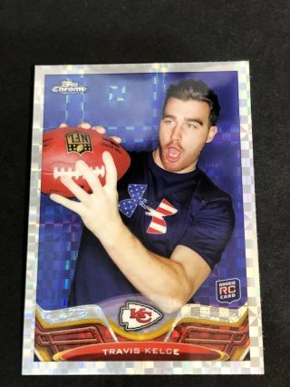 2013 Topps Chrome Refractor Travis Kelce Rookie Card 118 Chiefs Rc