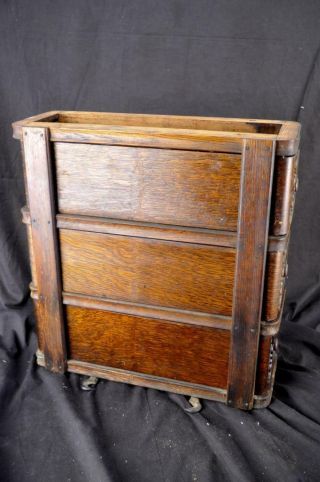 3 Antique Vintage Tiger Oak Singer Treadle Sewing Machine Drawers W/ Frame 3