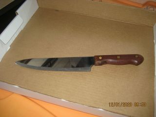 Vintage Tramontina 8 " Chef Knife Stainless Brazil Rivet Wood Handle