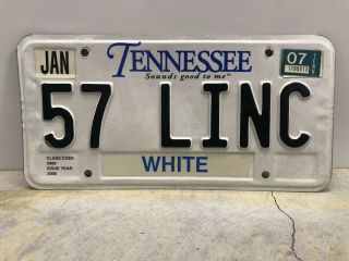 2007 Tennessee Vanity License Plate “57 Linc”