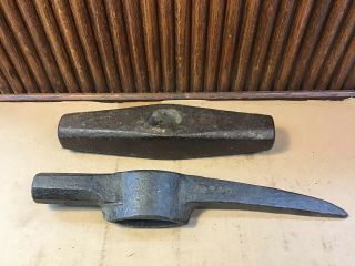 Vintage B&o Railroad Sledge Hammer Pick Axe Track Spike Tool And Unmarked Hammer