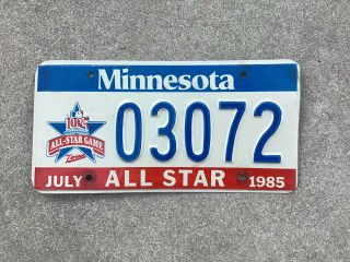 1985 - Minnesota - All Star Game - License Plate - Baseball