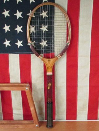 Vintage 1930s Wilson Wood Tennis Racquet Hof Don Budge Pro Deluxe Model Antique