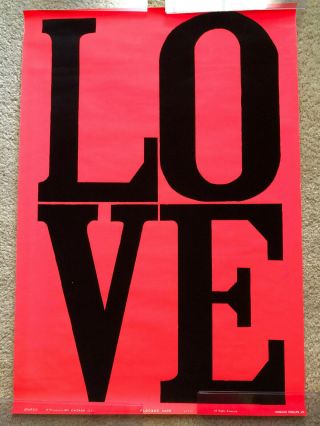 Flocked Love Vintage Blacklight Poster Velvet Neon Pink 1971 Edward Phelps 30 "