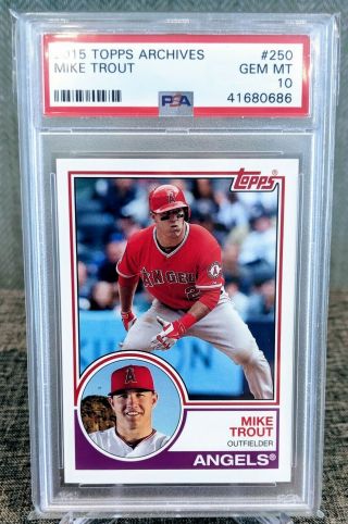 2015 Topps Archives 250 Mike Trout Angels Psa 10 Gem