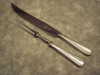 J Tostrup Norway Sterling Carving Set Knife & Fork Appear To Be 13” Knife