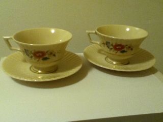 Vintage Lenox Temple Blossom Set Of 2 Cups & Saucers