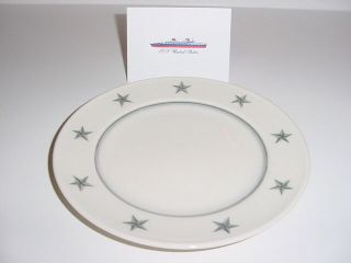 Ss United States Lines Lunch Plate / Gray - Star Pattern / Mayer China Co.