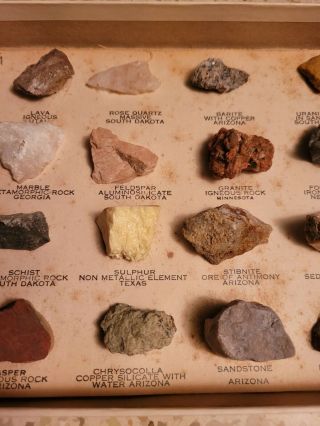 Vintage 1960 ' s Rocks and Minerals Specimens Classroom Set 3