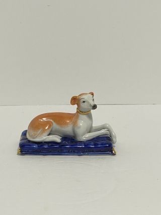 Vintage Porcelain Staffordshire Style Whippet Greyhound Dog Figurine
