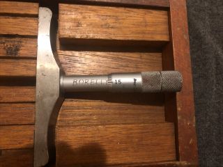 Vintage Brown & Sharpe 608 0 - 6 Inch Depth Micrometer With Wooden Case. 3