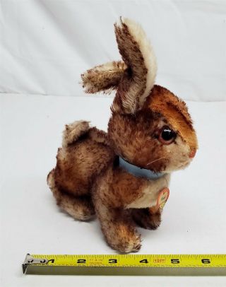 Vintage German Steiff Mohair Stuffed Bunny Rabbit " Ossi " W/ Tag