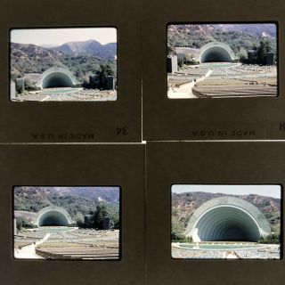 Vintage 50s Kodachrome Red Border Slide Photos Los Angeles Hollywood Bowl