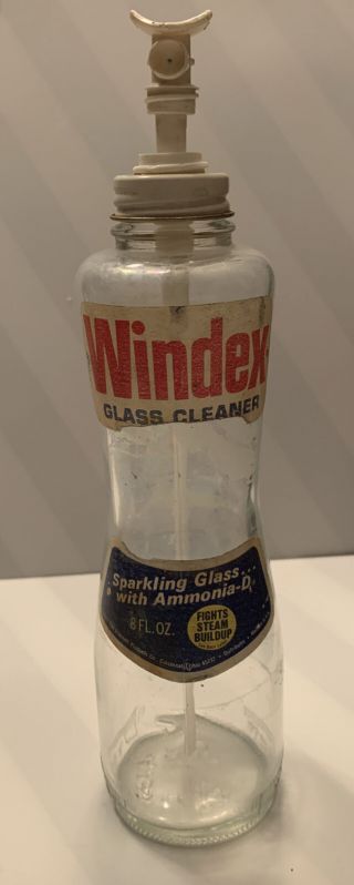 Vintage Windex Glass Cleaner Bottle 8 Fl Oz.  Vintage