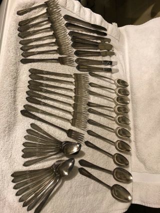 49 Pc Complete Set For 8 Cotillion Silverplate Flatware Is Rogers Awesome