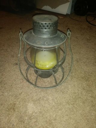 Vintage Dietz No.  39 Steel Clad City Of York Clear Globe R/r Lantern