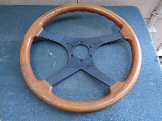 Vintage Nardi Momo Luisi 4 Spoke Wood Rim Steering Wheel Mercedes Jaguar Bmw