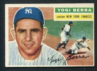 1956 Topps 110 Yogi Berra Yankees Vg - Ex Gray 392226 (kycards)