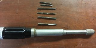 Vintage Goodell Pratt Push Drill No.  188a With 6 Drill Points Vg Greenfield,  Ma