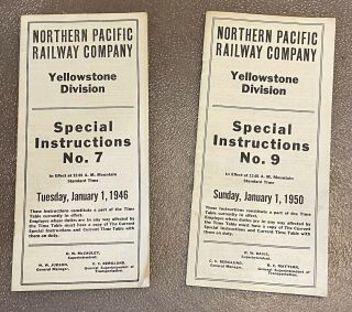 Northern Pacific Railway Co.  Yellowstone Div.  Employee Timetable Jan 1,  1946 &50