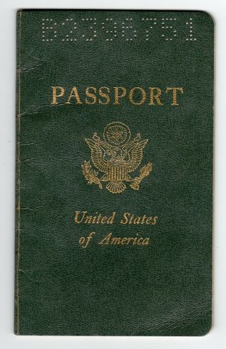 United States Us Passport Vintage Expired 1976 Costa Rica Stamp 1975