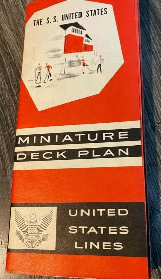 The S.  S.  United States Lines Miniature Deck Plan Pamphlet