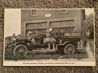 Vintage Postcard Of Chemical Engine,  Sellersville Vol.  Fire Company,  Pa
