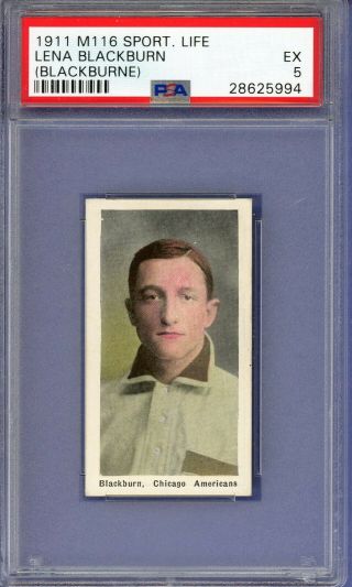 1911 M116 Sporting Life Lena Blackburn (blackburne) Psa 5 White Sox