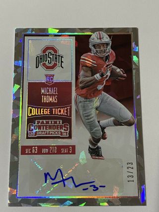 2016 Panini Contenders Michael Thomas Cracked Ice Rookie Autograph Rc 13/23