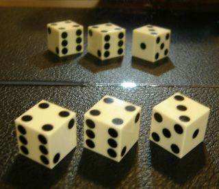 3 Vintage Loaded 3/4 " Casino Dice - Pair 2/4/6 Tops With 1/3/5 Buster - Nm - Real