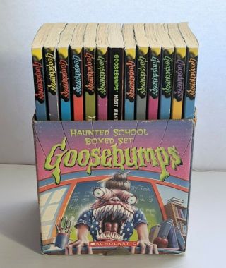 Vintage Rl Stine Goosebumps Haunted School Boxed Set 13 Books Scholastic