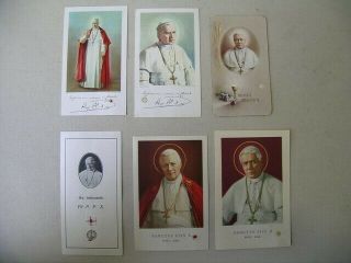 6x Antique/vintage Holy Card With Relic Pope Saint Pius X (of The Clothing)