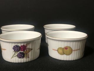 Vintage Set Of 4 Royal Worcester Evesham Gold Porcelain Ramekin Bowls